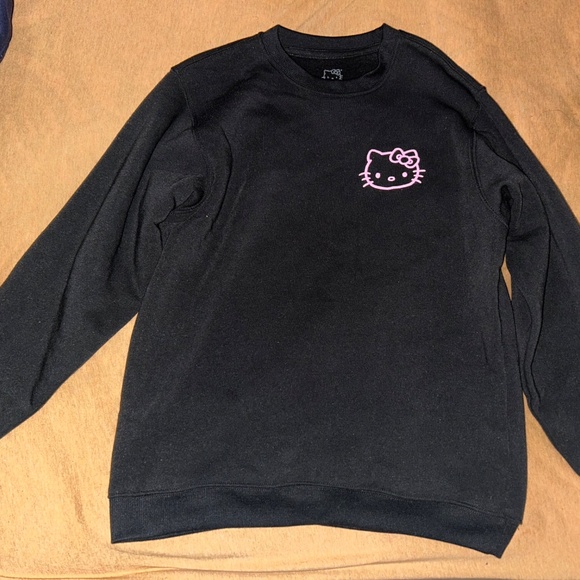 Hello Kitty Graphic Neon Puff Print Crew Neck Sweatshirt - Picture 3 of 3